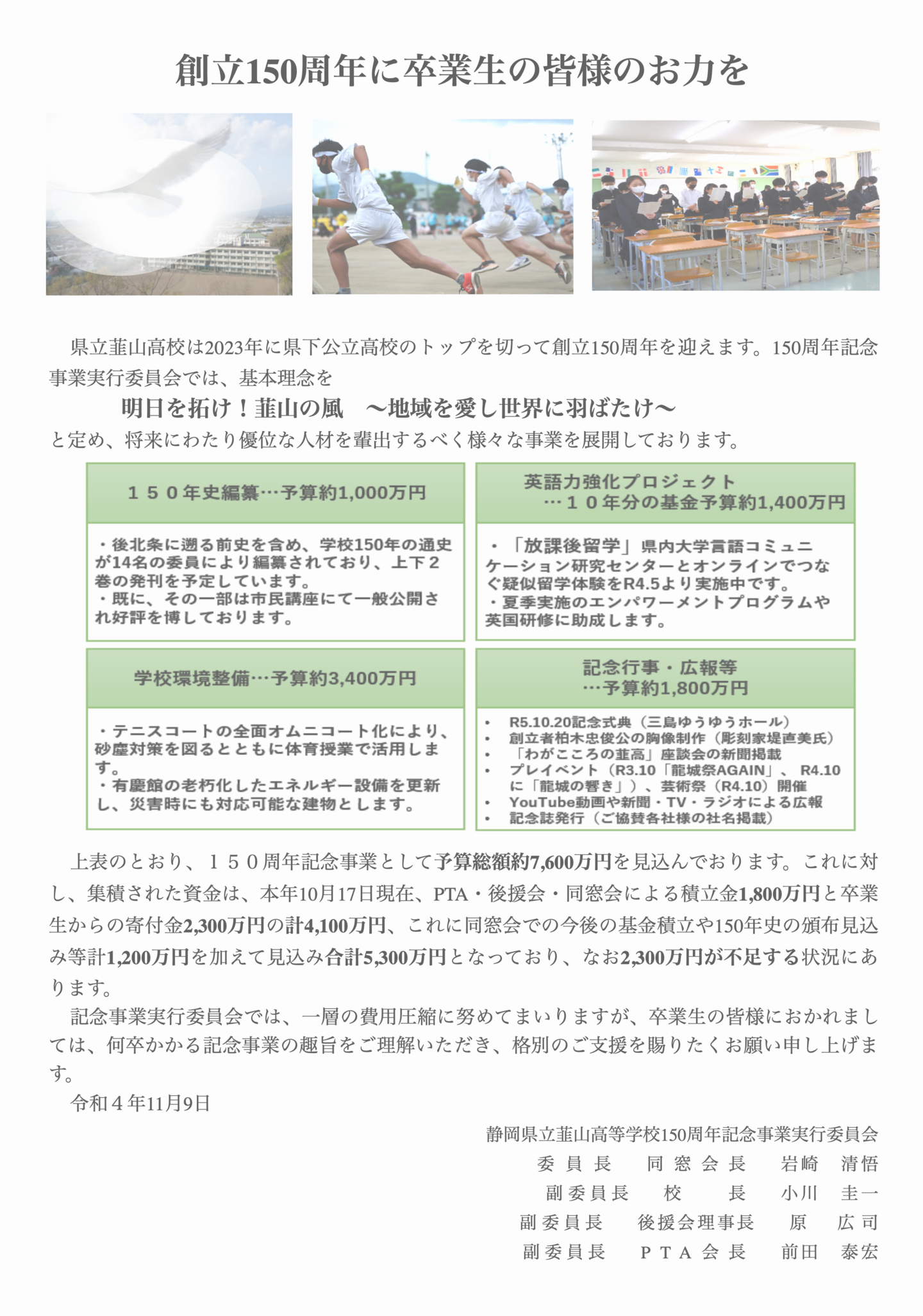 寄付のお願い